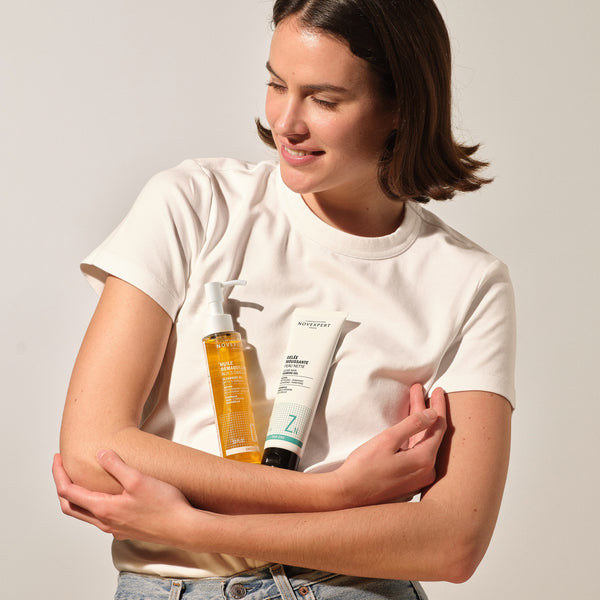 Double cleansing skin with imperfections – Laboratoires Novexpert
