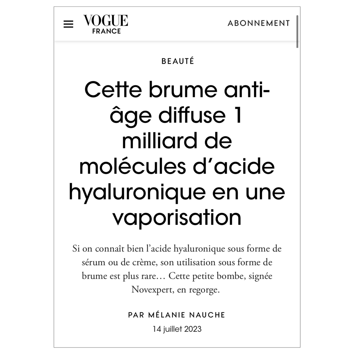 Hyaluronic Acid Mist